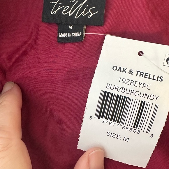 Oak and Trellis Sweetheart Midi Dress with Lace Trim Long Sleeve Size M NWT - Picture 5 of 6